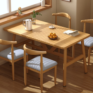 苡茉 原木色 100cm*60cm 长方形餐桌