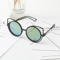 爱.唯依 IVE 爱．唯依 圆形太阳镜 2123亮黑金膜