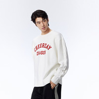 太平鸟男装 休闲毛衣秋季宽松慵懒毛衫休闲毛衫男士上衣 白色（宽松） S