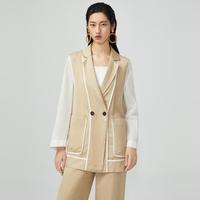 子苞米 m.tsubomi 拼接西装女小众设计感春秋款修身气质显瘦西服外套通勤
