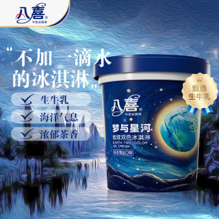 八喜 冰淇淋 地球雙色 抹茶海鹽口味550g 1桶 家庭裝 大杯冰淇淋