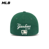 MLB帽子男女同款简约休闲帽刺绣鸭舌帽弯檐棒球帽款 绿色/50GNS 61H