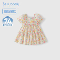 JELLYBABY儿童连衣裙公主裙梭织裙子宝宝裙子幼儿园宝宝裙子上学可爱裙子 粉色 【7A抗菌】 110