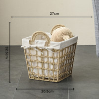 梧桐花 日式 DX-668 脏衣篮 方形小号(小雏菊内衬) 内衣毛巾适用 家用 卧室