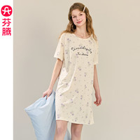 芬腾 睡裙女士夏季薄款卡通可爱家居服 FX26921093 米杏色