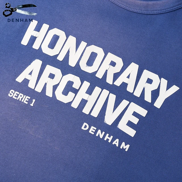 DENHAM男女同款新款简约宽松复古纯棉短袖T恤