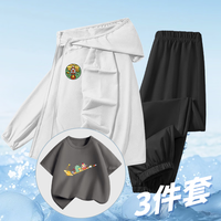 奥特曼2儿童夏季套装2025防晒衣+纯棉短袖+速干长裤户外运动3件装 U很棒K白色+蓝色+U宇宙旅行白色 150 【耐磨耐穿】