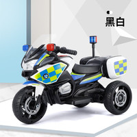 有喜娃 儿童电动车摩托车玩具车可坐人电瓶充电三轮车宝宝男孩遥控警车 绿色警车超大电瓶+早教