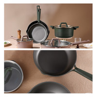 卡罗特平底锅不粘锅加深煎锅专用煎牛排锅钛锅家用电磁炉锅煎蛋锅-无盖