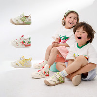 卡特兔学步鞋夏季儿童凉鞋2025宝宝凉鞋1-3岁透气软底机能鞋 白红 24 内长14.5cm 脚长13.6-14.2