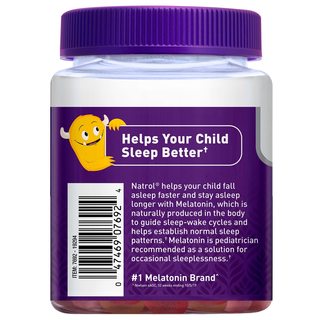 NATROL 儿童褪黑素软糖 树莓味 60粒