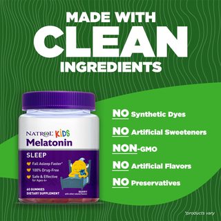 NATROL 儿童褪黑素软糖 树莓味 60粒