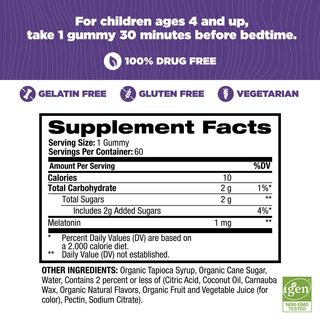 NATROL 儿童褪黑素软糖 树莓味 60粒