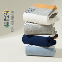 恒源祥儿童纯棉袜子男童秋冬厚款中筒袜中大童100%全棉抗菌袜男孩宝宝袜 纯棉中筒袜-混色 5双 XL