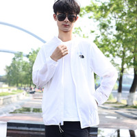 The North Face北面皮肤衣男士春夏运动户外透气防晒皮肤衣外套87V6 白色FN4/店长 S (165)