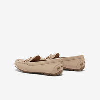 Bata乐福鞋女2025春季商场织英伦风牛皮通勤一脚蹬AE264AA5 杏色 40