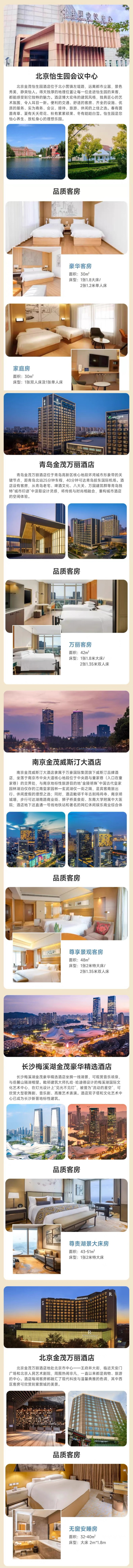 含西安/北京/长沙/上海等地!金茂酒店9城11店 2晚通兑(含双早/minibar等)