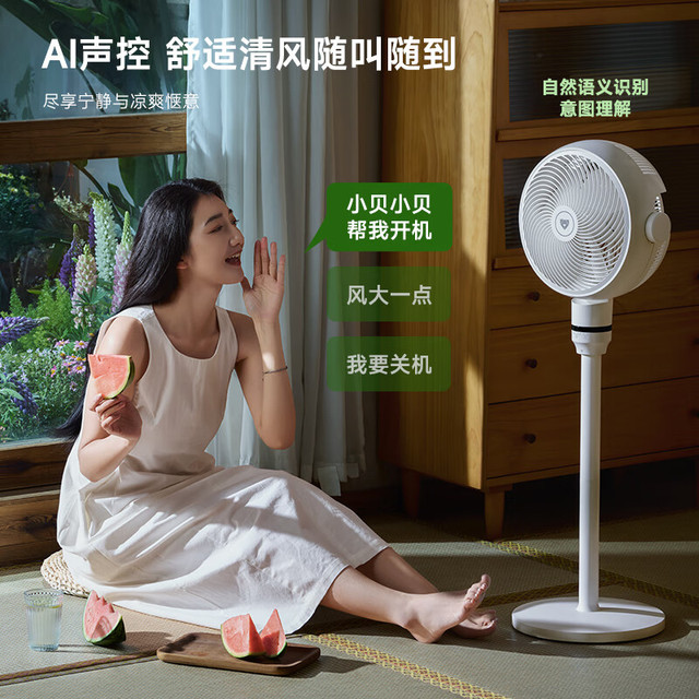 贝昂 空气循环扇大风量摇头电风扇家用台式落地扇AI语音智控节能风扇 SF3 LITE