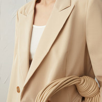 麦檬MM浅春系西装外套通勤质感上衣5F4313061 米色5992110681 XS