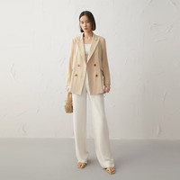 麦檬MM浅春系西装外套通勤质感上衣5F4313061 米色5992110681 M
