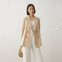 麦檬MM浅春系西装外套通勤质感上衣5F4313061 米色5992110681 L