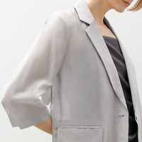 麦檬MM浅春系西装外套通勤质感上衣5F4313061 中灰5F4313061 XL