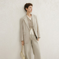 麦檬MM浅春系西装外套通勤质感上衣5F4313061 灰绿5F2211351 M