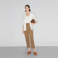 麦檬MM浅春系西装外套通勤质感上衣5F4313061 本白色5C4210971Q M