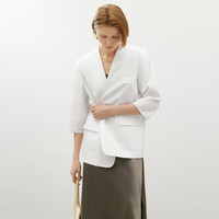 麦檬MM浅春系西装外套通勤质感上衣5F4313061 白色5F3110231 S