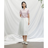 BEANPOLE滨波 2025春夏女士休闲波浪领甜美短袖POLO衫T恤 亮灰色 165/88A