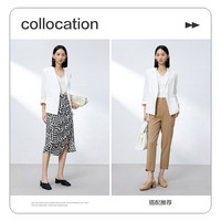 水云间白色天丝小西装女式夏季莱赛尔西装外套薄 象牙白 XL