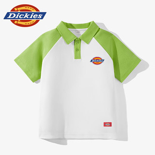 Dickies童装儿童短袖t恤男童2025撞色半袖Polo衫男孩夏季上衣夏装潮 藏蓝/DK红标K 120 【体重37-45斤】