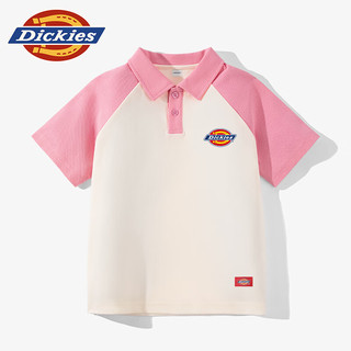 Dickies童装儿童短袖t恤男童2025撞色半袖Polo衫男孩夏季上衣夏装潮 藏蓝/DK红标K 120 【体重37-45斤】