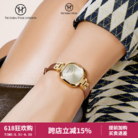 VICTORIA HYDE 维多利亚·海德 火花小方表手表女小众轻奢女表简约气质时尚石英表维多利亚海德 棕色皮带款 25mm
