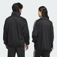 三叶草(Adidas)经典款 黑白 侧边三条纹 立领长袖 梭织 风衣 夹克 外套 男女 JL8396 XS