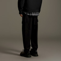 GXG奥莱  双色口袋工装长裤  黑色 180/XL