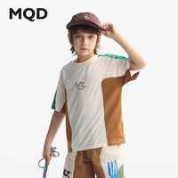 马骑顿(MQD)MQD童装男童拼款短袖T恤2025夏装新款儿童洞洞布凉爽透气短袖上衣