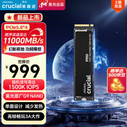 Crucial 英睿达 美光P510 1TB SSD固态硬盘 M.2接口（NVMe