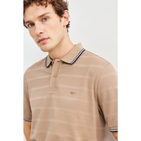 七匹狼【吸湿排汗】短袖T恤男夏季翻领休闲Polo男装衣服上衣 702(深杏色) 3XL 185/100A