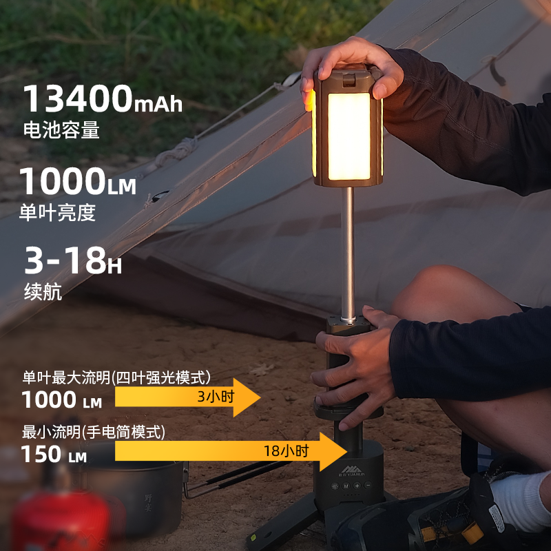 远霖户外多功能伸缩露营灯超长续航大容量野营灯帐篷照明氛围灯