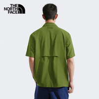 The North Face北面短袖衬衫男户外舒适休闲83TP 绿色/PIB S
