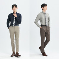 杰帝梵(J.D.V)男装秋冬基础款方领通勤商务长袖正装易打理白衬衫衬衣上衣