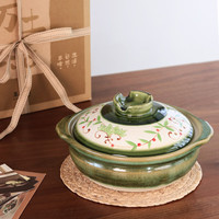 万土烧砂锅煲家用家用土锅耐高温干烧不裂沙锅 煤气灶电陶炉适用 5号锅 （适合2-3人）