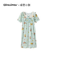 亲嘴猫【蜡笔小新】短袖睡裙女春夏季可爱莫代尔棉家居服大码睡衣