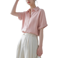 LE真维斯粉色女装2025夏季新款洋气半袖上衣职业气质女士短袖衬衫