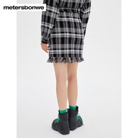 美特斯邦威休闲短裤男款合集夏季时尚牛仔短裤系带短裤-不参与店内买免活动 AF款-黑白组-女裙 S 男165 女155