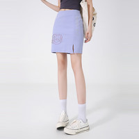 美特斯邦威休闲短裤男款合集夏季时尚牛仔短裤系带短裤-不参与店内买免活动 AI款-苦菜紫-女裙 M 男170 女160