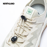 诺诗兰溯溪鞋25夏季男女低帮透气休闲鞋户外登山轻便排水徒步鞋 杏米白色-女 36