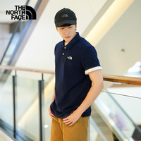 北面（The North Face）POLO衫男短袖T恤休闲半袖舒适透气25春夏|87UX 8K2/蓝色 XL /180