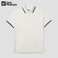 Jack Wolfskin狼爪T恤男春夏户外运动商务休闲POLO衫吸湿透气快干宽松短袖男 5820054-5152/羽白色 L 180/100A